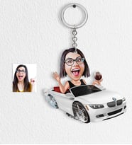 BK Gift Kişiye Özel Bayan Patron Karikatür Anahtarlık  2