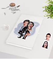 BK Gift Kişiye Özel Sevgililer Karikatürlü Beyaz Defter-6