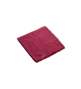 Flamlı Kare Pamuklu Örtü  - Bordo