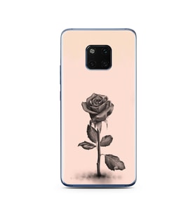 Gül Tasarımlı Süper Şeffaf Silikon Telefon Kılıfı Huawei Mate 20 Pro