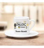 Dalgıç Uzmanı Türk Kahvesi Fincanı (Beyaz)