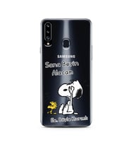 Snoopy Tasarımlı Süper Şeffaf Silikon Telefon Kılıfı Samsung A20s