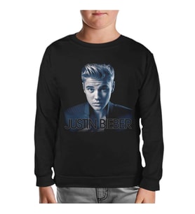 Justin Bieber 2 Siyah Çocuk Sweatshirt