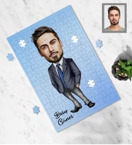 Kişiye Özel Patron Karikatürlü A3 240 Parça Puzzle Bay-9