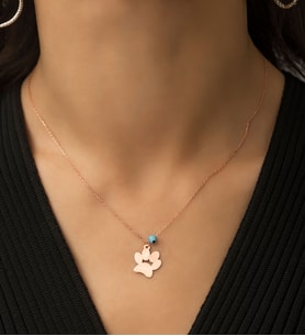 Papatya Silver Rose Altın Kaplama Nazar Boncuklu Pati Gümüş Kolye