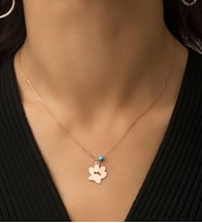 Papatya Silver Rose Altın Kaplama Nazar Boncuklu Pati Gümüş Kolye