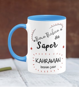BK Gift Kişiye Özel Babalar Günü Temalı Mavi Kupa Bardak 17313m