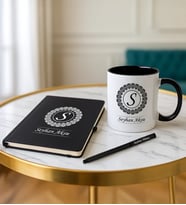 BK Gift Kişiye Özel Siyah Defter Kalem Kupa Seti - 2