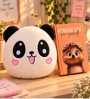 Sevimli Panda Yastık Ve Kendini Sev Defter Arkadaşa Hediye