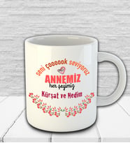 Kişiye Özel Annemiz Seni Çok Seviyoruz Temalı Kupa Bardak 82500