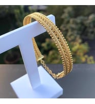 ALTIN KAPLAMA HASIR DORİKA GÜMÜŞ BİLEZİK (Gold)