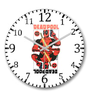 Deadpool1 Duvar Saati Bombeli Gercek Cam