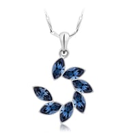 Monemel Swarovski Lacivert Kristal Kolye (Altın Kaplama)Doğum Günü Hediyesi - Aynı Gün Kurye- Sevgililer Günü Hediyesi
