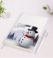 BK Gift Kişiye Özel İsimli Yılbaşı Mutlu Yıllar Beyaz Defter ve Kalem Hediye Seti-19 (Model 1)