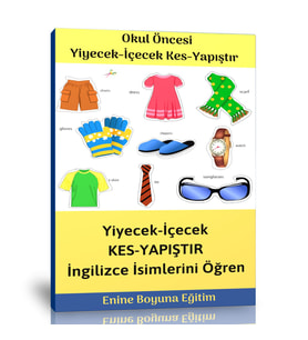 Okul Öncesi Giysileri Kes – Yapıştır Etkinlik Kitabı