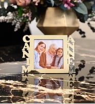 Kişiye Özel Fotoğraflı Canım Annem Mdf Çerçeve Gold