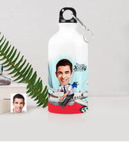 BK Gift Kişiye Özel Bay Kaptan Pilot Karikatürlü Metal Suluk 500 Ml 1