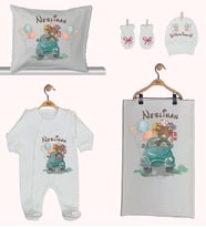 Pia Baby GL 1935-02 İsme Özel Beşli Tulum Set