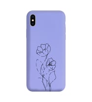 Iphone X Çizgi Tasarımlı Mor Lansman Telefon Kılıfı
