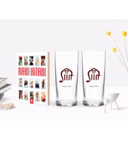 BK Gift Kişiye Özel Renkli Baskılı Siirt Tasarımlı Turistik İkili Rakı Bardağı ve Rakı Cep Kitabı Hediye Seti-1 (Model 1)
