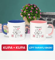 İkili Sen Başıma Gelen En Güzel Şeysin Sevgililer Günü Hediyesi Kupa Bardak Lacivert Pembe