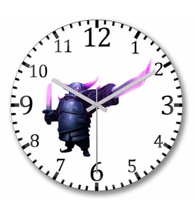 Pekka Clash of Clans Duvar Saati Bombeli Gercek Cam