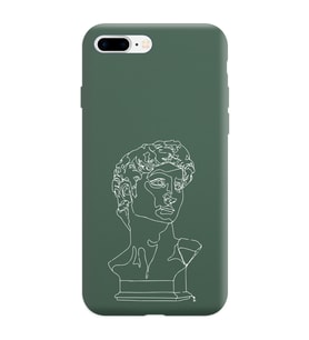 Iphone 8 Plus Çizgi Tasarımlı Koyu Yeşil Lansman Telefon Kılıfı
