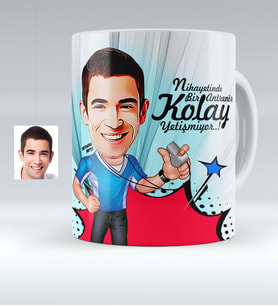 BK Gift Kişiye Özel Bay Antrenör Karikatürlü Beyaz Kupa Bardak  1