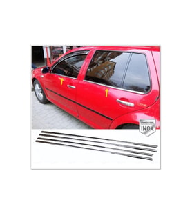 VW Golf 4 Krom Cam Çıtası 4 prç. 1998-2004 P. Çelik