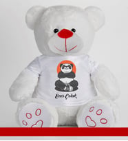 Kişiye Özel Peluş Ayıcık 50cm 86796 (Beyaz)