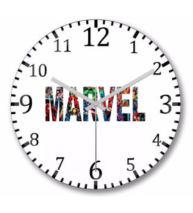 Marvel   Duvar  Saati Bombeli Gercek Cam