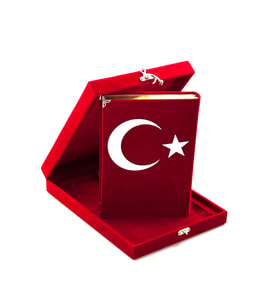 Kadife Plaketli Kuran-ı Kerim - Orta Boy - Ayyıldızlı
