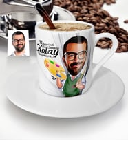 BK Gift Kişiye Özel Bay Ressam Karikatür Türk Kahvesi Fincanı  1