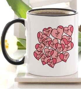 BK Gift Kişiye Özel Siyah Kupa Bardak Sevgililer Günü Temalı 31