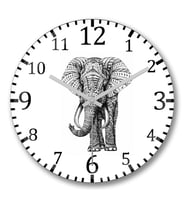 Elefante Fil Duvar Saati Bombeli Gercek Cam
