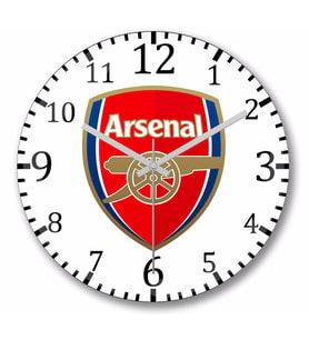 Arsenal Logo Duvar Saati Bombeli Gercek Cam