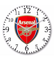 Arsenal Logo Duvar Saati Bombeli Gercek Cam