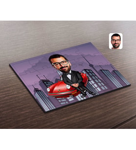 BK Gift Kişiye Özel Erkek Patron Karikatürlü Ahşap Puzzle-1