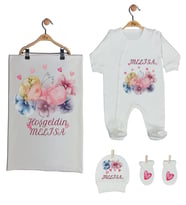 Pia Baby Gl 1931-03 İsme Özel Battaniyeli Tulum Set
