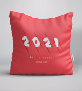 BK Gift Kişiye Özel 2024 Mutlu Yıllar Beyaz Yastık-1