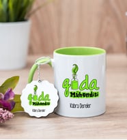 Gıda Mühendisi Yeşil Kupa Bardak Ve Anahtarlık Set