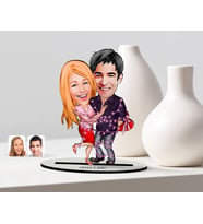 BK Gift Kişiye Özel Sevgili Karikatürlü Ahşap Biblo Model-2 (Beyaz)
