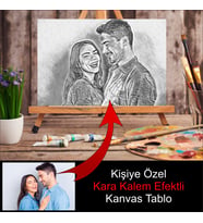 Kişiye Özel Fotoğrafınızdan Kare Kalem Efektli Kanvas Tablo