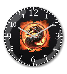 Scorpion Mortal Kombat Duvar Saati Bombeli Gercek Cam
