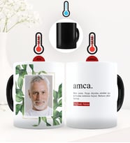 BK Gift Kişiye Özel Fotoğraflı Amca Anlamı Sihirli Kupa Bardak - 1 (Siyah)