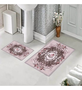 Banyo Halısı Ikili Klozet Takımı Kaymaz Tabanlı (60 xm x 100 cm + 40 cm x 60 cm) 