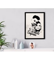 BK Gift Kişiye Özel İsimli Sevgililer Silüet Ahşap Tablo-1