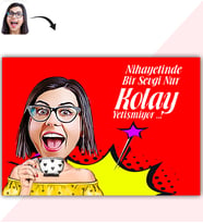 BK Gift Kişiye Özel Bayan Karikatür Baskılı Yaş Pasta Üzeri Yenilebilir Şekerli Kağıt  6(Sadece Kağıt)