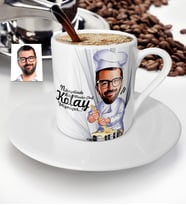 BK Gift Kişiye Özel Bay Chef Karikatür Türk Kahvesi Fincanı  2