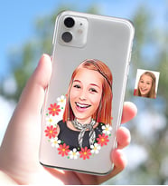 BK Gift Kişiye Özel Bayan Karikatürlü iPhone 11 İnce Şeffaf Silikon Telefon Kapağı-51 (Beyaz)
